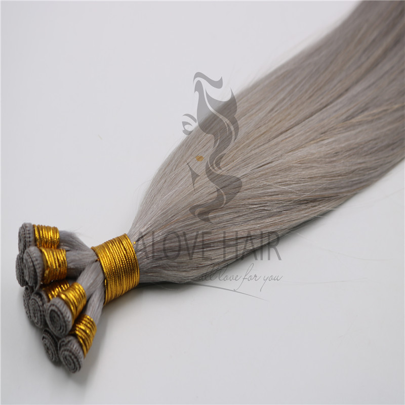 Wholesale grey color hand tied hair extensions Spokane WA